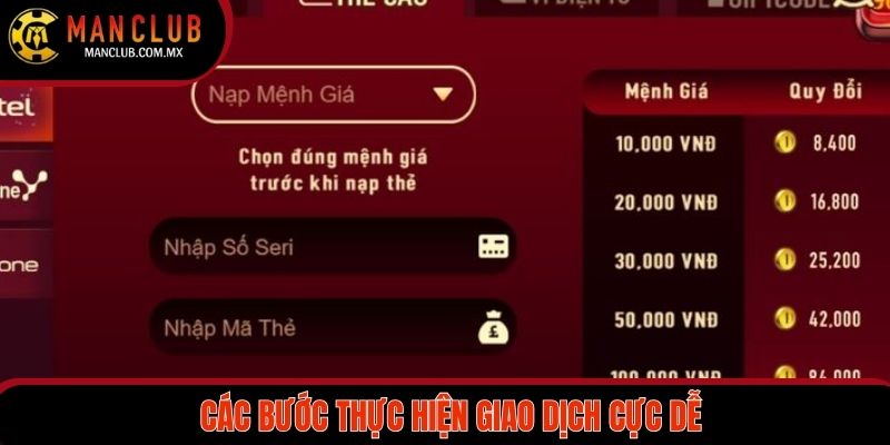 Các bước thực hiện giao dịch cực dễ